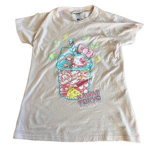 Hello Kitty Women's XL Hello Kitty and Friends Kawaii Tokyo Boba T-Shirt Pink